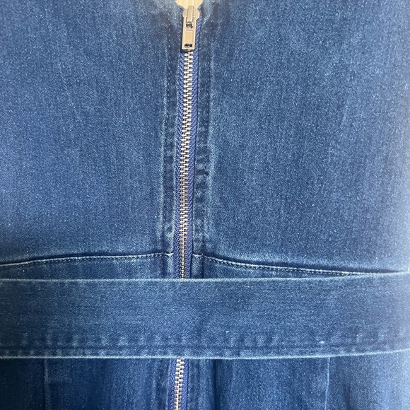 Vici v neck denim high low flare jumpsuit sz small - Picture 10 of 10